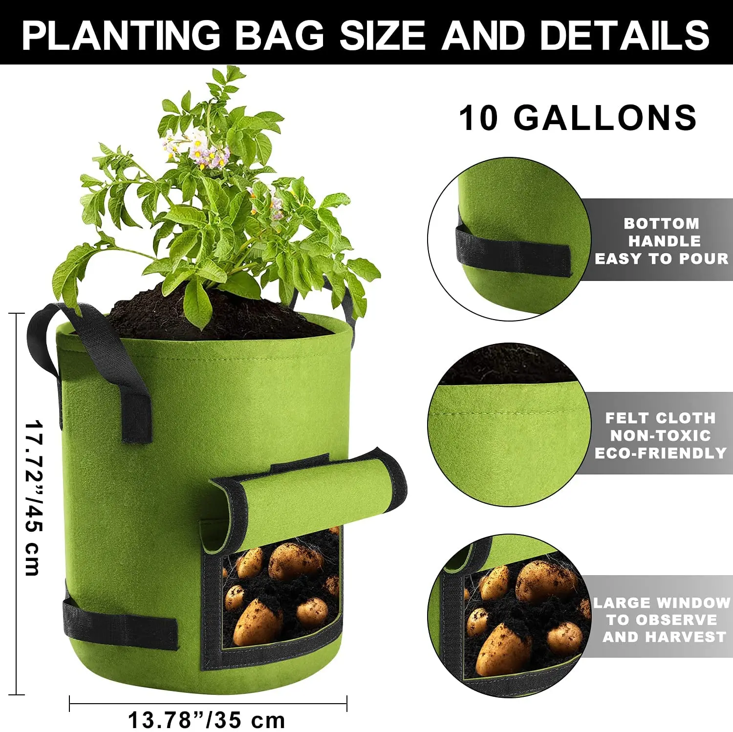 Potato Planter Bag Garden Wholesale Potato Plant Grow Bags Planter Grow Bag