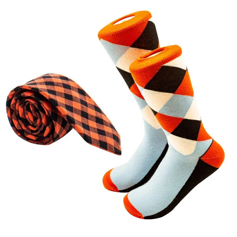 Модные забавные хлопковые носки и галстук на заказ для мужчин