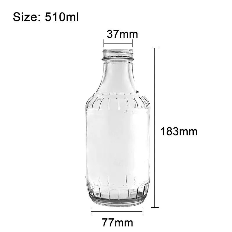 16 oz Decanter Glass Bottle with 38/400 Plastic Cap Heavy Duty 500ml BBQ Decanter Glass Bottle 16 fl oz