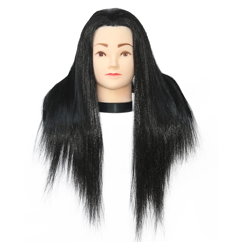 Beauty salon hairdressing training heads synthetic hair dummy doll head for training