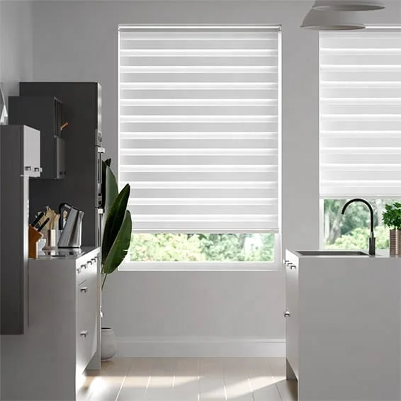 Modern Zebra Blinds Motorized Wifi Smart Venetian Style Fabric Zebra Blinds Window Shades Waterproof And For Office Or Hotel Use
