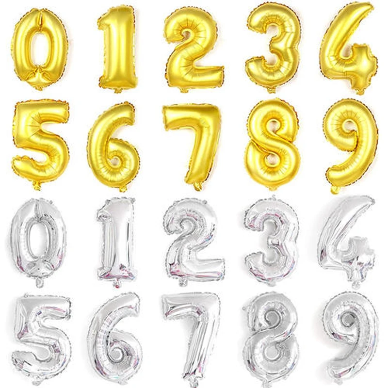 
32 Inches Shape Balloon Party Gifts For DecorationsballoonsNumber Balloon 0-9 Happy Birthday Party Decorations Helium Foil Ballo 