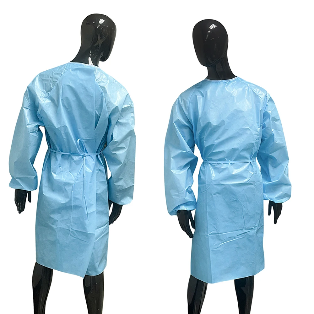 Best Selling Non Woven Disposable Clothing Blue Level 2 Aami Gown For Adult
