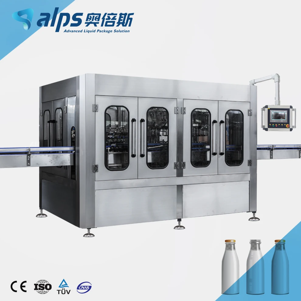 Automatic Beverage Milk Juice Water Liquid Glass Can Plastic Bottling Filling Machine Equipment