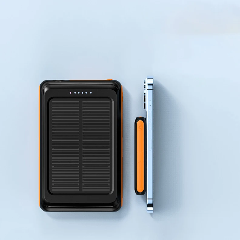 Magnetic powerbank 5000mAh Portable Charger wireless solar powerbank with Light for iPhone External Battery