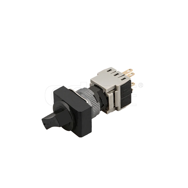 keep type Self locking 2 Position 3NO3NC Square head pushbutton switch Rotary 16mm Mounting holes