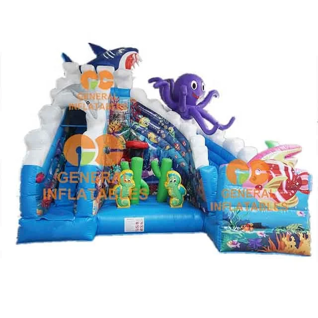 commercial inflatable under the sea slide ocean shark octopus bouncer  rental by General Inflatables