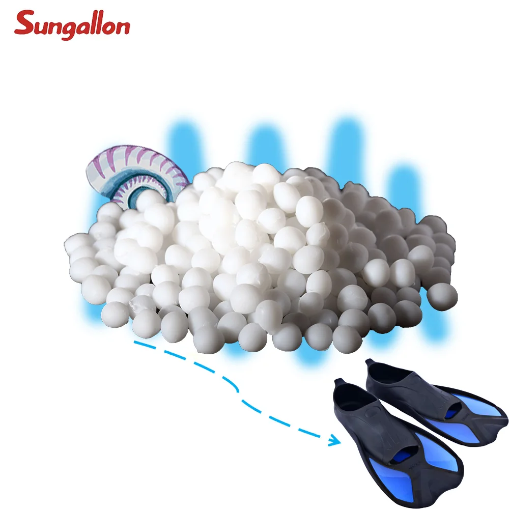 Sungallon Plastic Rubber Long Swim Fins Flippers with Tpe Tpr Raw Material Granules of Tpr tpu fabric