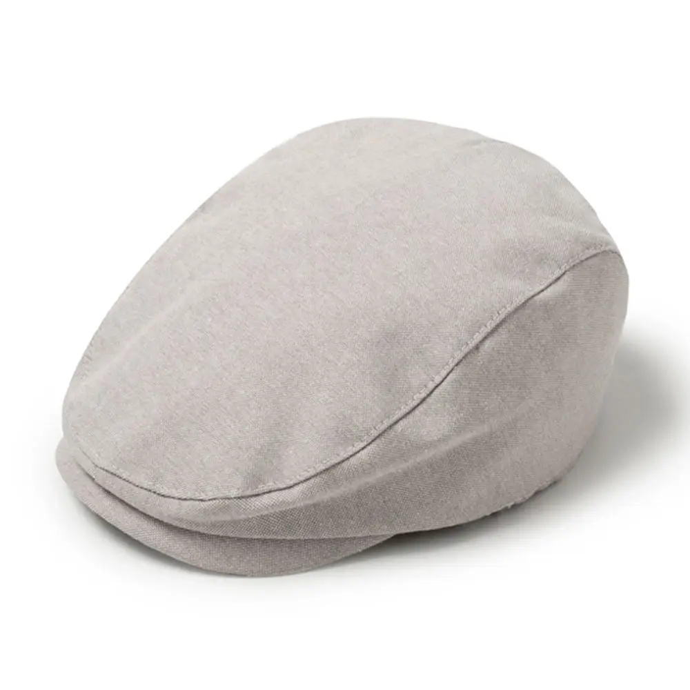 2024 Fashion Solid Color Cotton Linen Baby Flat Cap Toddler Newsboy Cap Baby Boy Flat Cap Kids Newsboy Hat
