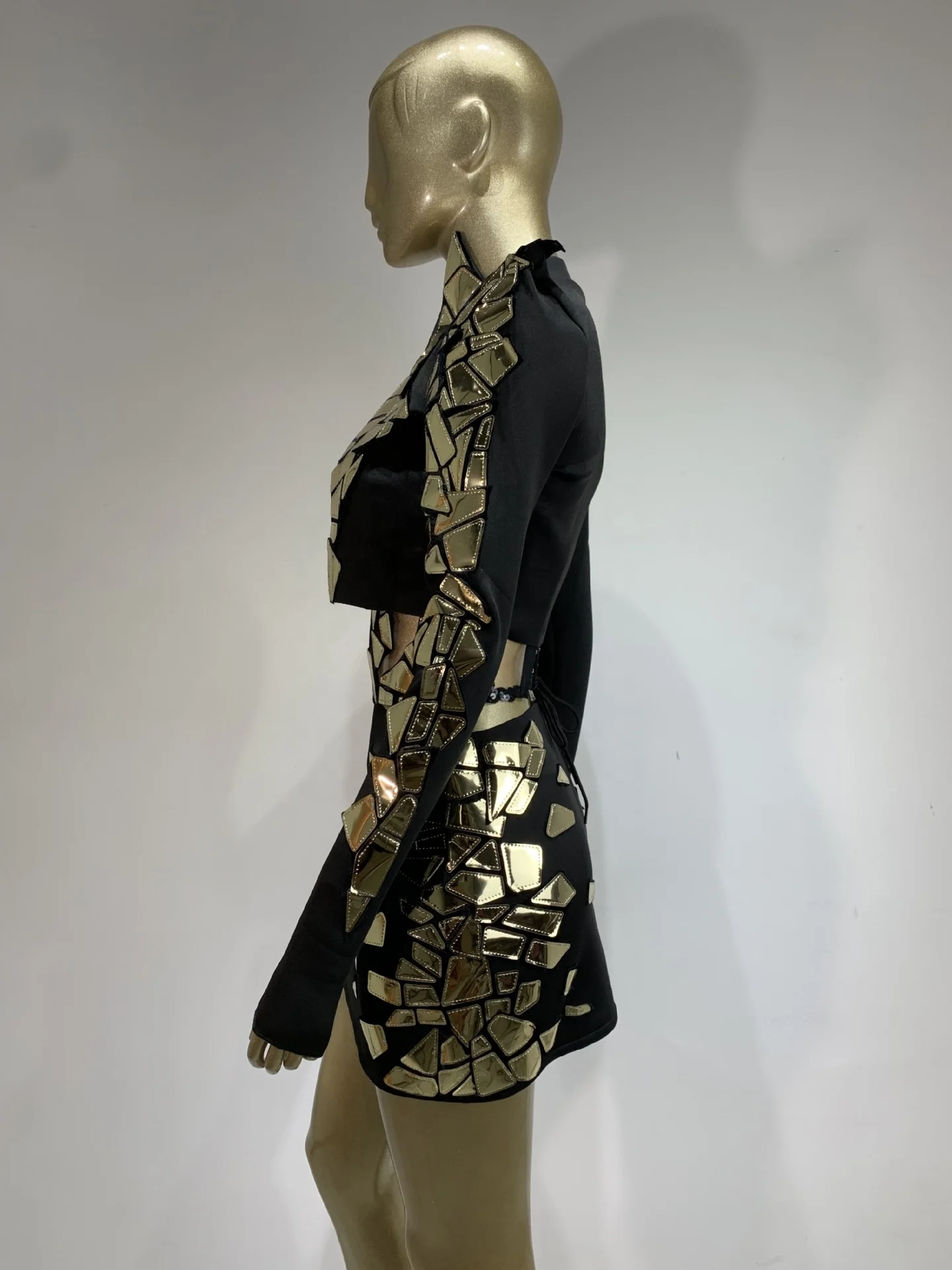 new design sparkly sequins stretch dress jazz dance costume woman nightclub costume uniforme cheerleading