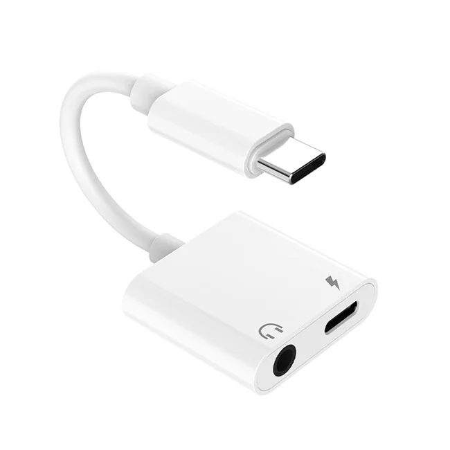 2 In 1 Type-C to 3.5mm Headphone Jack Female Audio Live Calling Fast Charging Aux Audio Cable Adapter