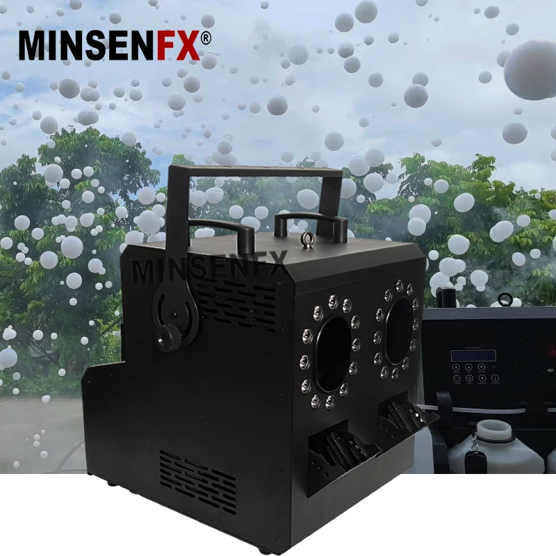 MINSENFX новый узор 1500 Вт RGB 3 в 1 Светодиодная дымовая пузырьковая машина 50-60 Гц черная Дымчатая свадеб