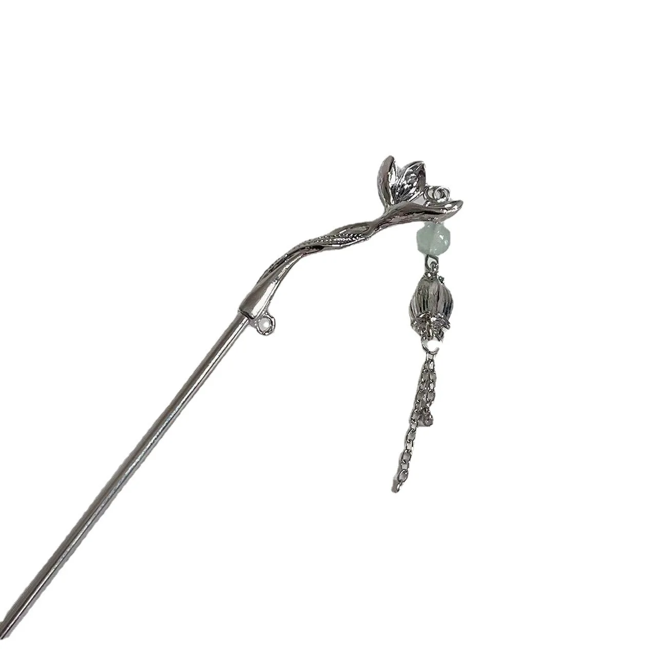 GEERDENG Chinese Metal Hair Sticks for Women Fairy Flower Jade Woman Hairpins Wedding Hair Clip Jewelry Accessories