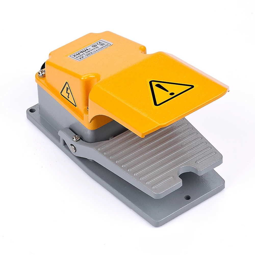 15A 250VAC Electric  Push Button Metal Aluminum Alloy  Pedal Foot Switch