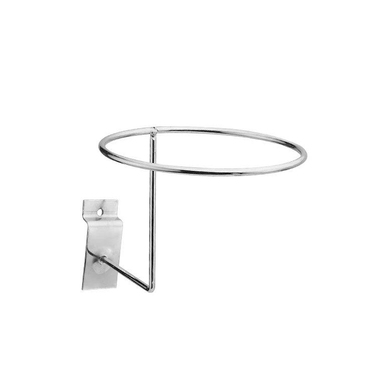 Wholesale supermarket shelf hat rack hat display rack hole rack stainless steel basketball wall hanging ball hook toy bracket