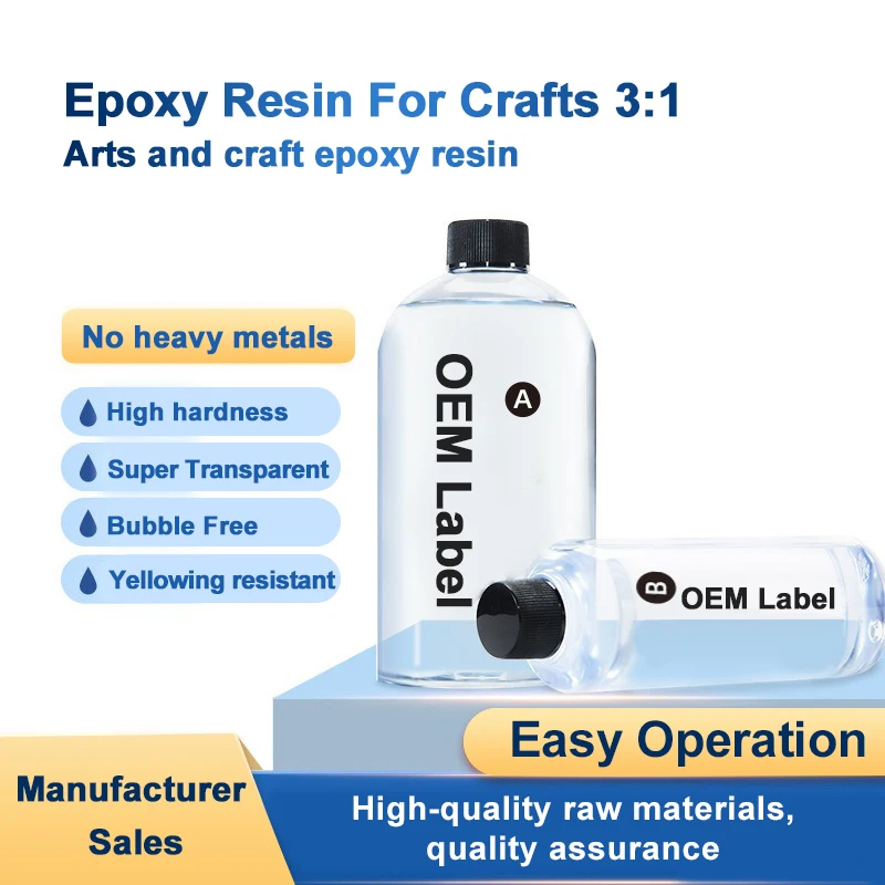 Premium Quality Liquid Crystal Clear Course Shipping Resin Art OEM Price of Epoxi Resina Epoxy Resin Hardener for Crafts 3/1