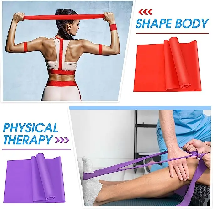 Resistance Bands Elastic Exercise Bands Set for Recovery, Physical Therapy, Yoga, Pilates, Rehab,Fitness,Strength Training