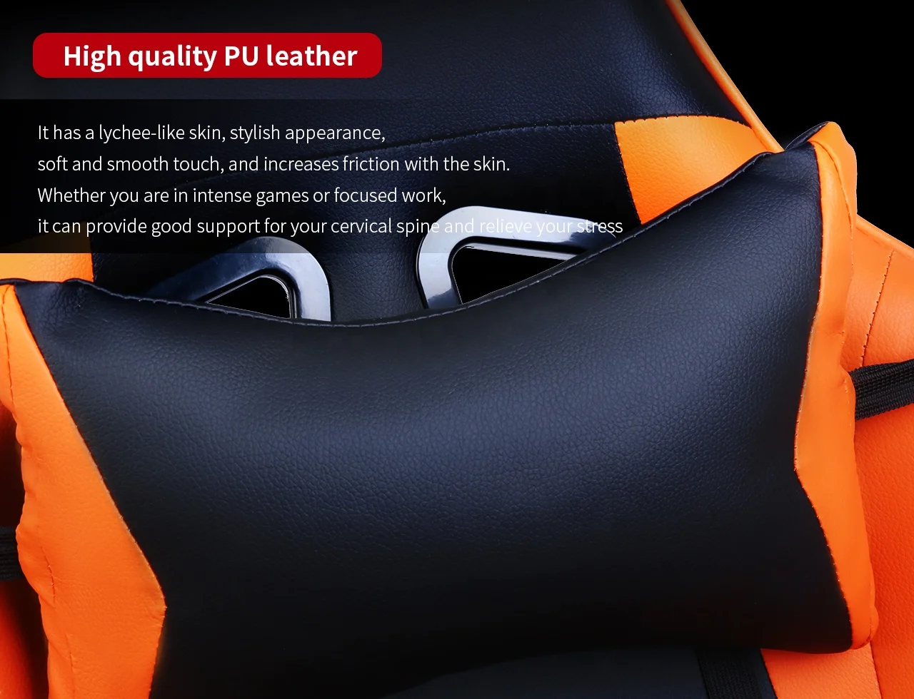  High Quality Orange Swivel Pc Computer Gaming Chair Pu Leather