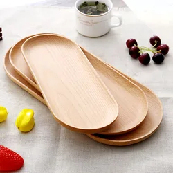 Bamboo Dinner Plate Board Wood Food Tray
