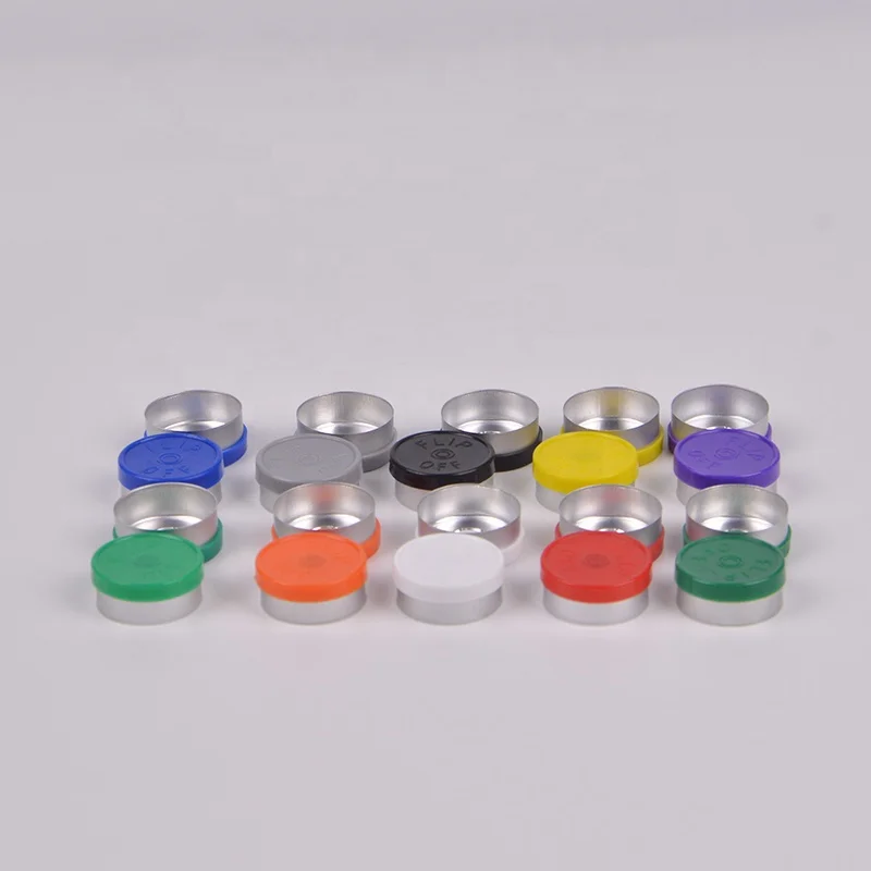 Wholesale pharmaceutical 13mm 20mm flip top off cap plastic aluminum vial caps for injection glass vials