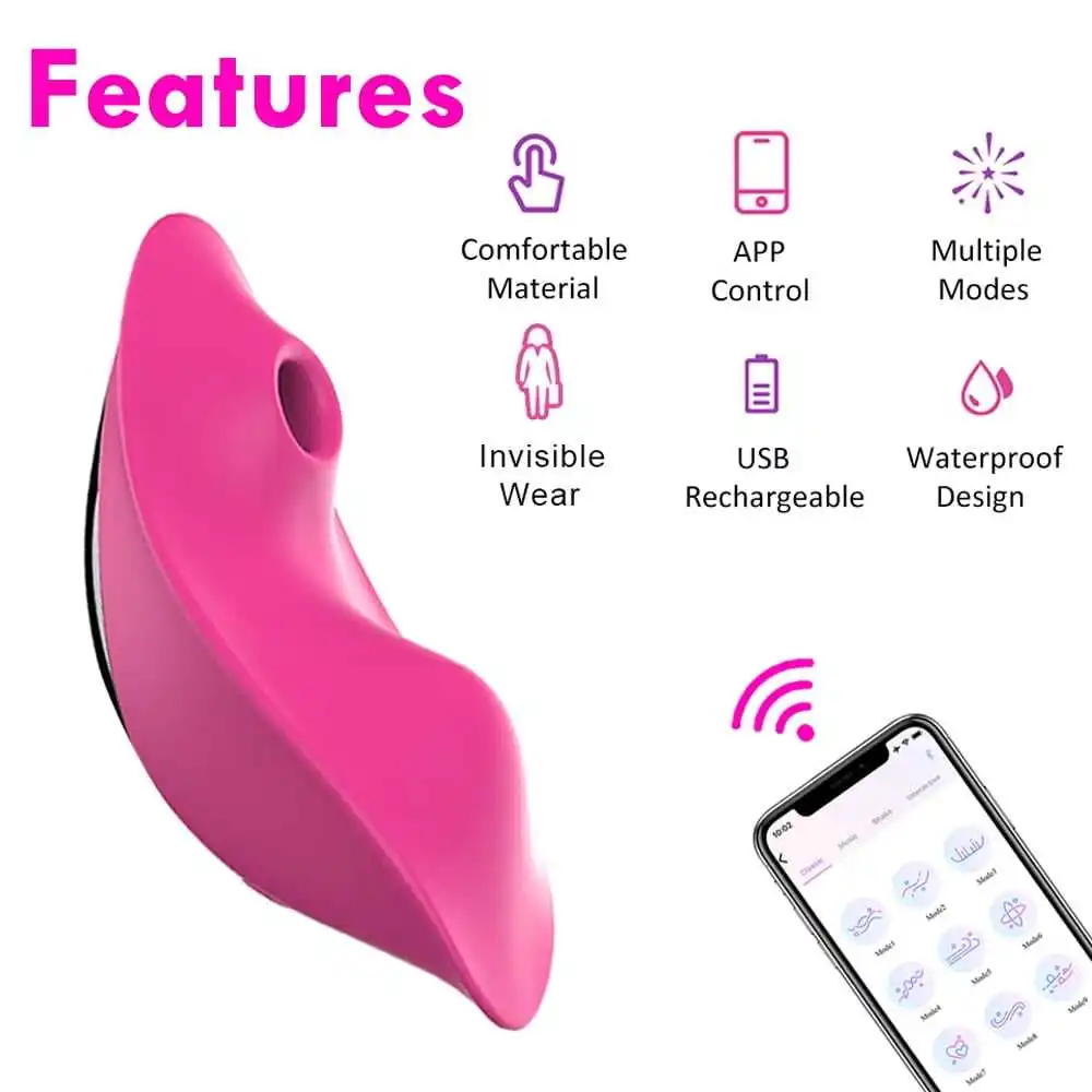 APP Remote Control Female Wearable Massager Panty With Clitoral Nipple Suckingr Silicone Adult sex toys Rose Vibrator for woman