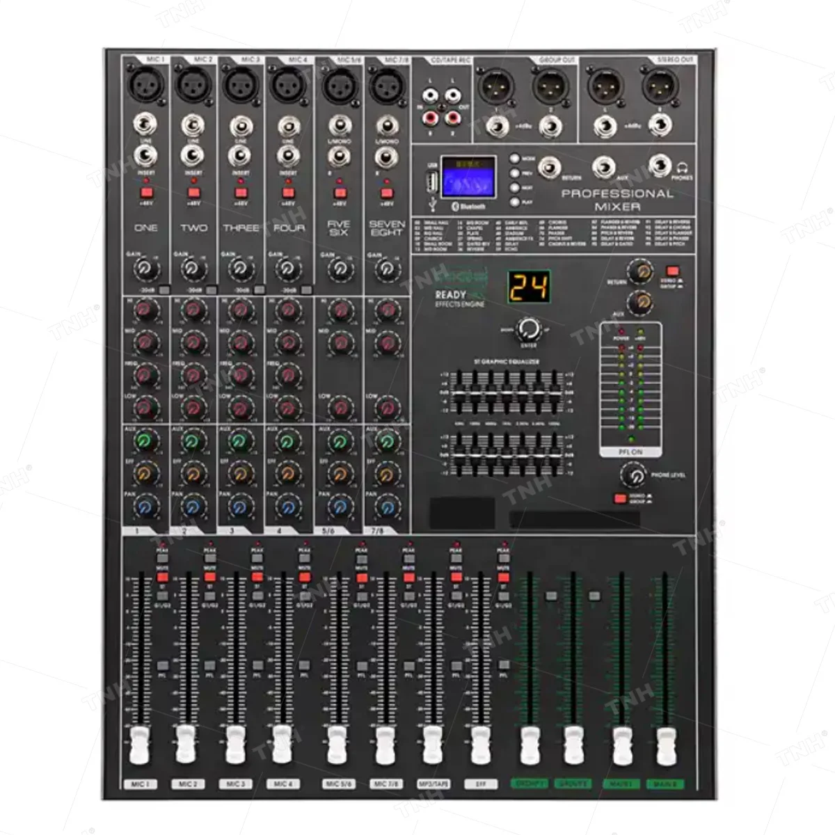 MR-9300 MR 9300 Mp3 Professional Audio mixer Console DJ Player Independent Phantom Power 8 Channels USB Blue tooth