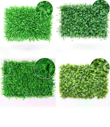 Hot selling fakes plastic leaves background artificial grass wall for decor