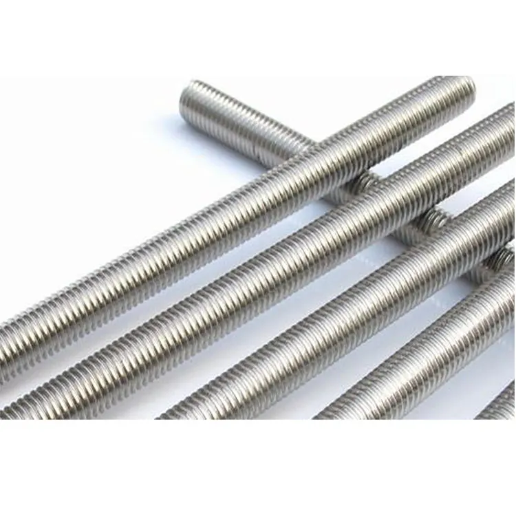 High Quality Threaded Rods 1m/2m/3m Din 975 Stainless Steel 304/316 Plain Finish Metric Thread