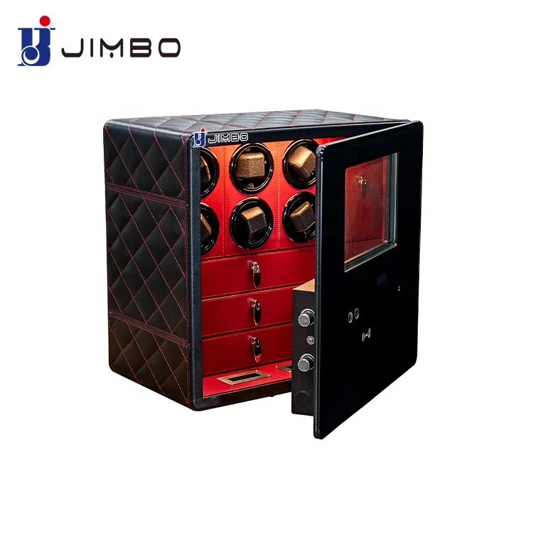 JIMBO High quality PU leather automatic vibrator watch winding watch winder luxury box