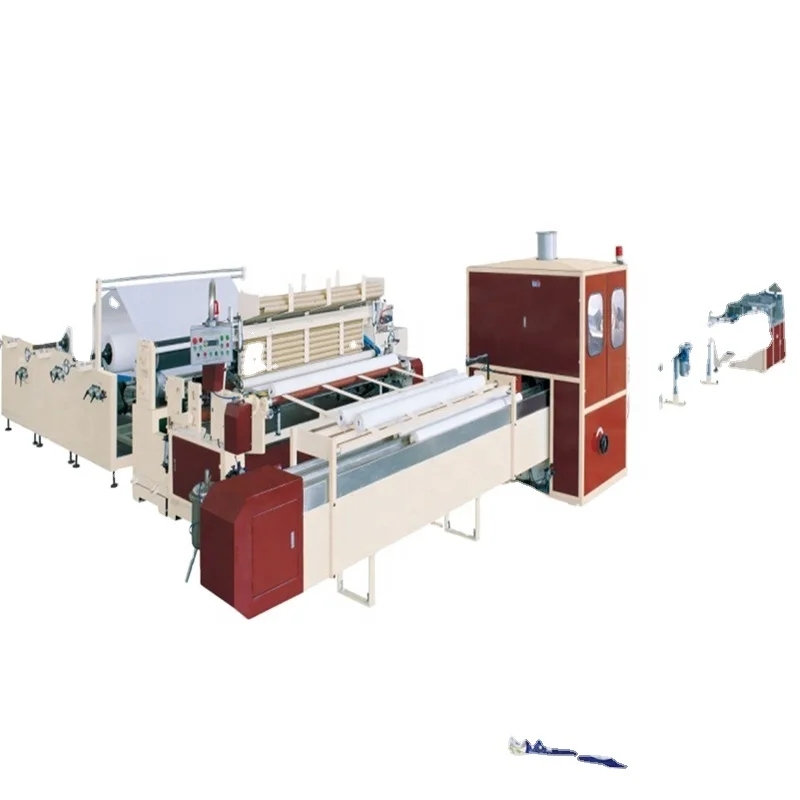 Полностью автоматические машины для производства небольших рулонов туалетной бумаги, линия по производству бумажных салфеток для тиснения, от перемотки до упаковки
