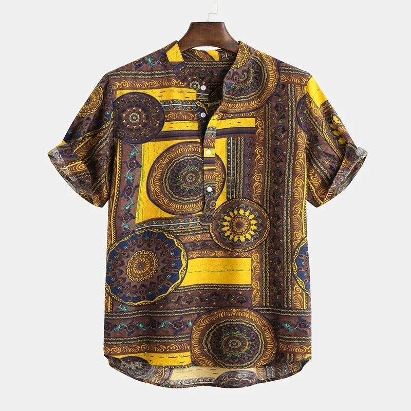 
2020 new arrival african printing plus size cool casual POLO t-shirt for men 