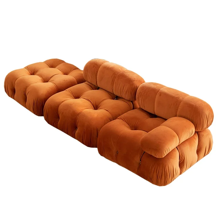 Contemporary Fabric L Shape  Living Room Furniture Corner Couch Sofa Teddy Velvet Modern Sectional Sofa