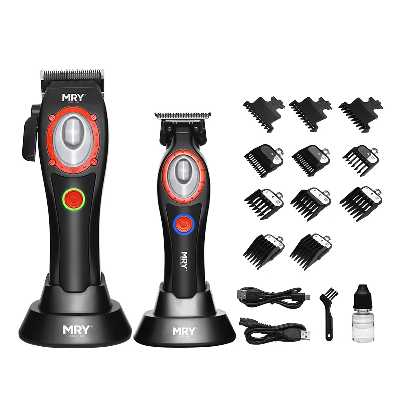 MRY Waterproof 7000rpm Professional Hair Clippers Rechargeable Hair Clippers Set High Speed LCD Display Hair Trimmer Clipper
