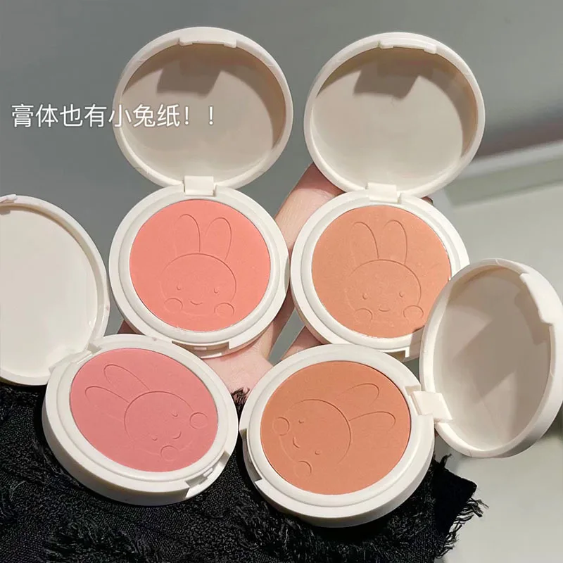 Little Obedient Rabbit Monochrome Powder Blusher Pseudo Plain Low Saturation Rouge Blusher Cream