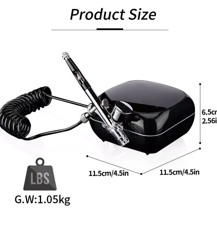 Oxygen Injector Air Compressor Mini Kit AirBrush Gel Painting Spray Gun Airbrush