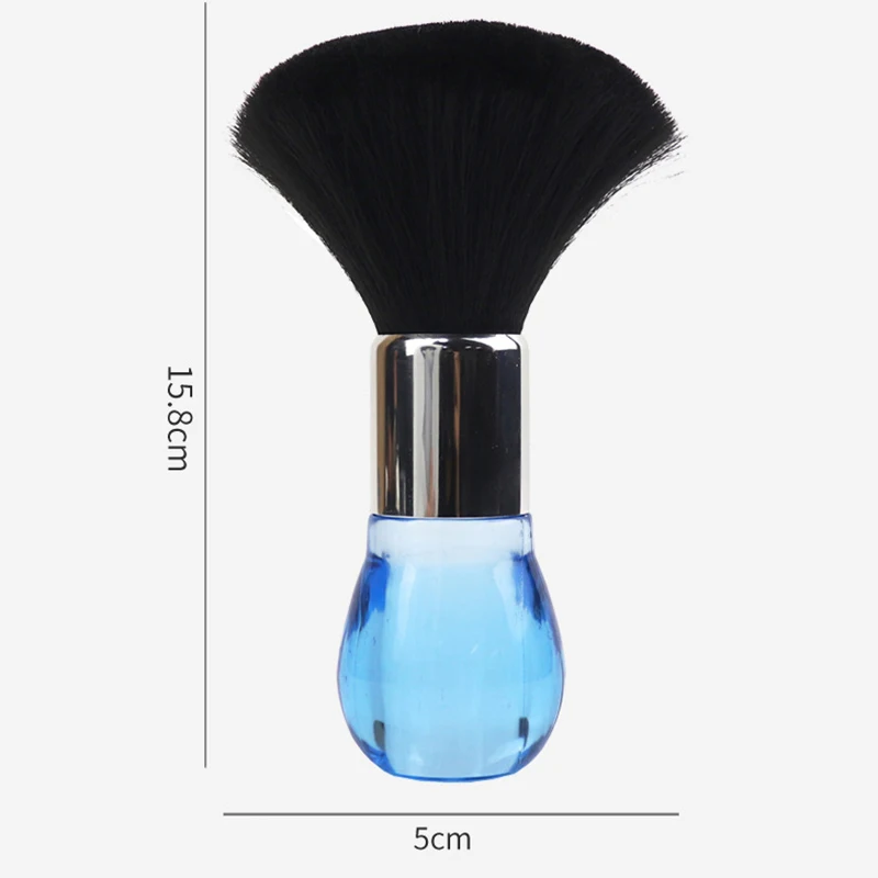 Customized Logo Barber Plastic Crystal Handle Soft Hair Cutting Cleaning Brush Neck Removal Duster Shaving Brush For Hairdresser