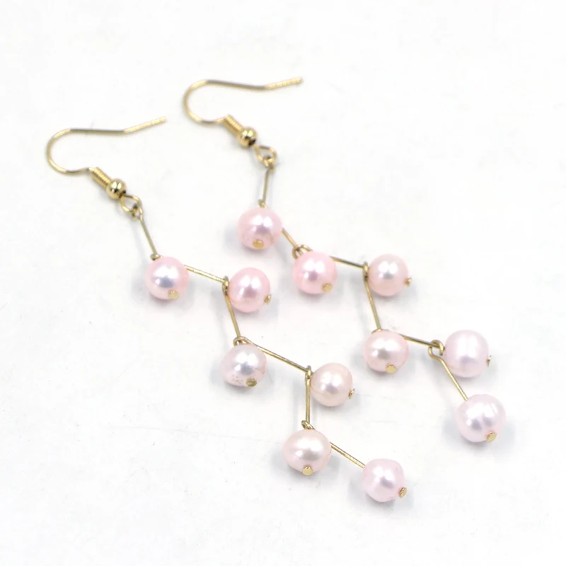 New design earring decoration natural pearl earrings DIY jewelry earrings drop long ear hooks