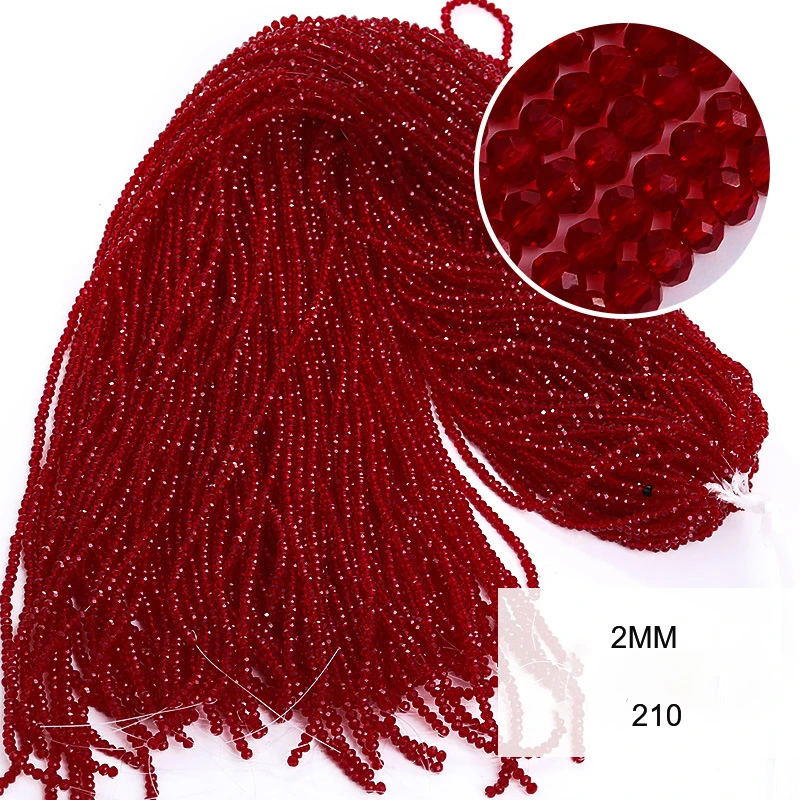 Xichuan 2mm 24 Colors Glass Beads With Holes Round Crystal Loose Faceted Rondelle Glass Crystal Beads