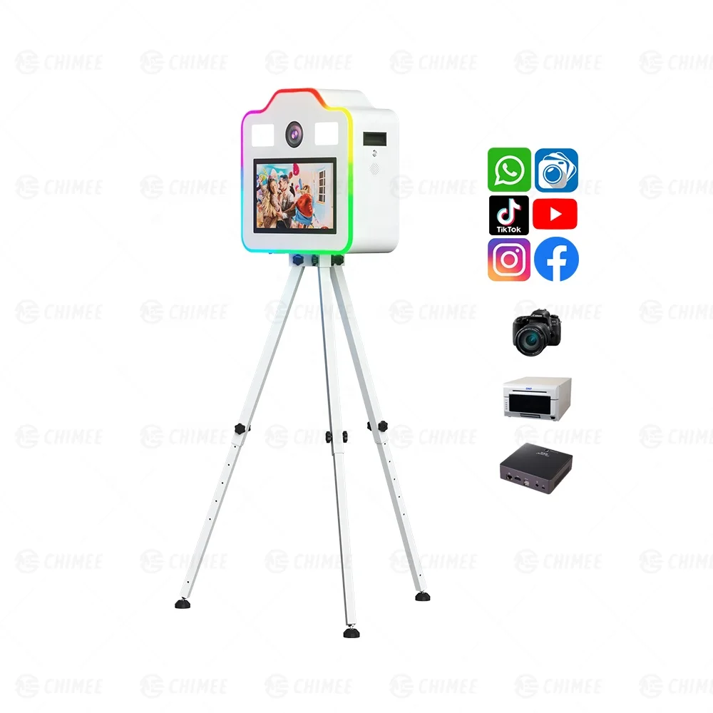 party supplies machine photobooth 15.6 inch lcd touch screen digital selfie kiosk open air photo booth shell metal case