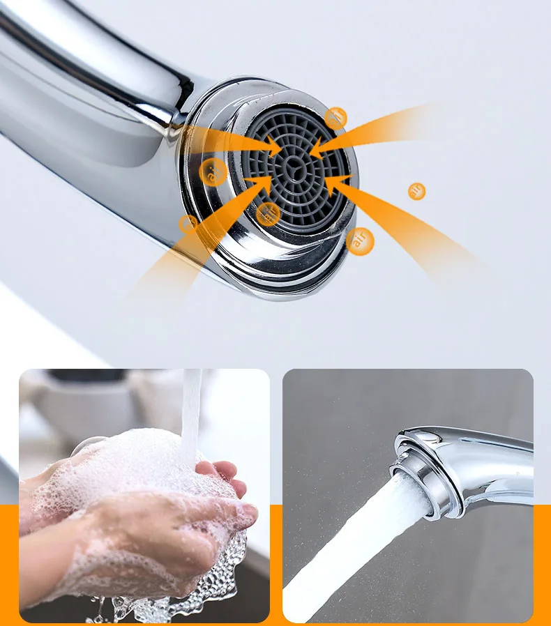 Bathroom Deck Mounted Basin Faucet Sink Tap Single Hole Water Tap Hot and Cold mixer faucet