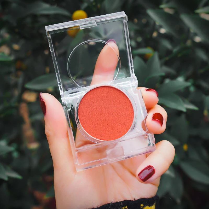 Single Color Blush Makeup Palette Mineral Powder Red Rouge Lasting Natural Cream Cheek Tint Orange Peach Pink Korean Blushe