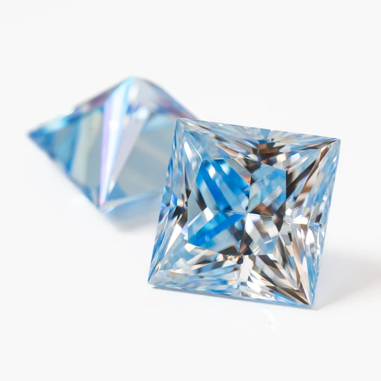 Goldleaf Jewelry Gems Wholesale Princess Cut Color Moissanite Stone GRA Certified VVS Clarity Loose Moissanite Gemstone