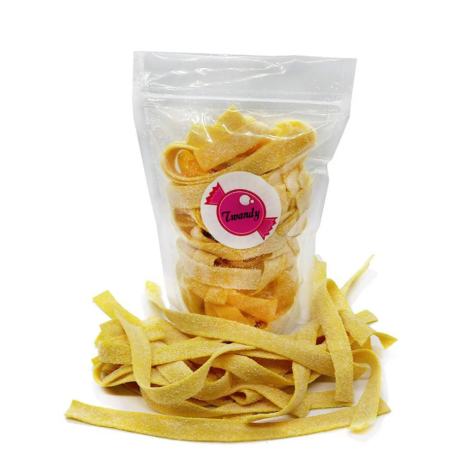 
wholesale custom private label halal sour strips rainbow belts sugar coated candy 