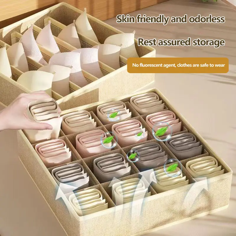 PP Board Foldable Drawer Storage Organizer Closet Divider Boxes For Underwear Socks Tie Wardrobe Clothes Storage Organizers 3pcs