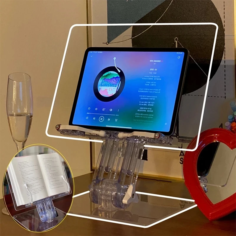 Book Stand For Reading Recipe  Book Holders For Reading Hands-free Acrylic Reading Shelf Adjustable.jpg