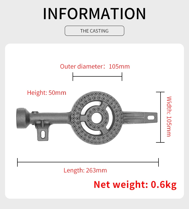 cheap price golden supplier gas burner gas stove spare parts 50 mm Cast Iron Burner gas stove