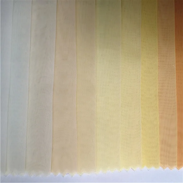 Hot selling 45gsm woven colorful light weight plain 100% polyester voile fabric for curtains