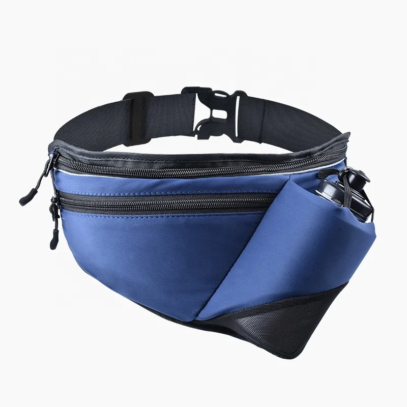 Gym Racing Belt Sports Hydration Bum Zipper Water Bottle Fanny Pack Waist Bag Running Belt Triangle with Bottle Holder