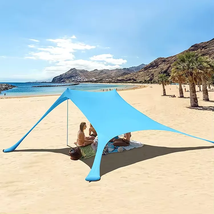 China Custom Lightweight High Quality Camping Tarp With Four Corner Flat Roof Support Waterproof Rain Fly