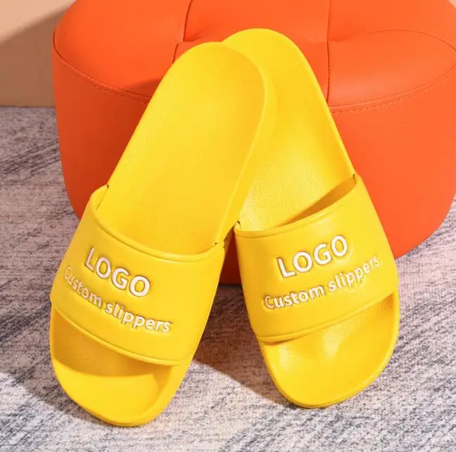 2024 Custom Logo Fashion OEM Custom Slippers outdoor Men Black Slide Sandals